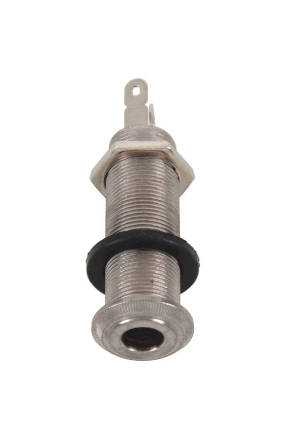 Electric Guitar Jack Chrome Threaded Cylinder Output Input Jack Plug Sockets 1/4 inch for Electric Guitar,1 x jack socket,Silver