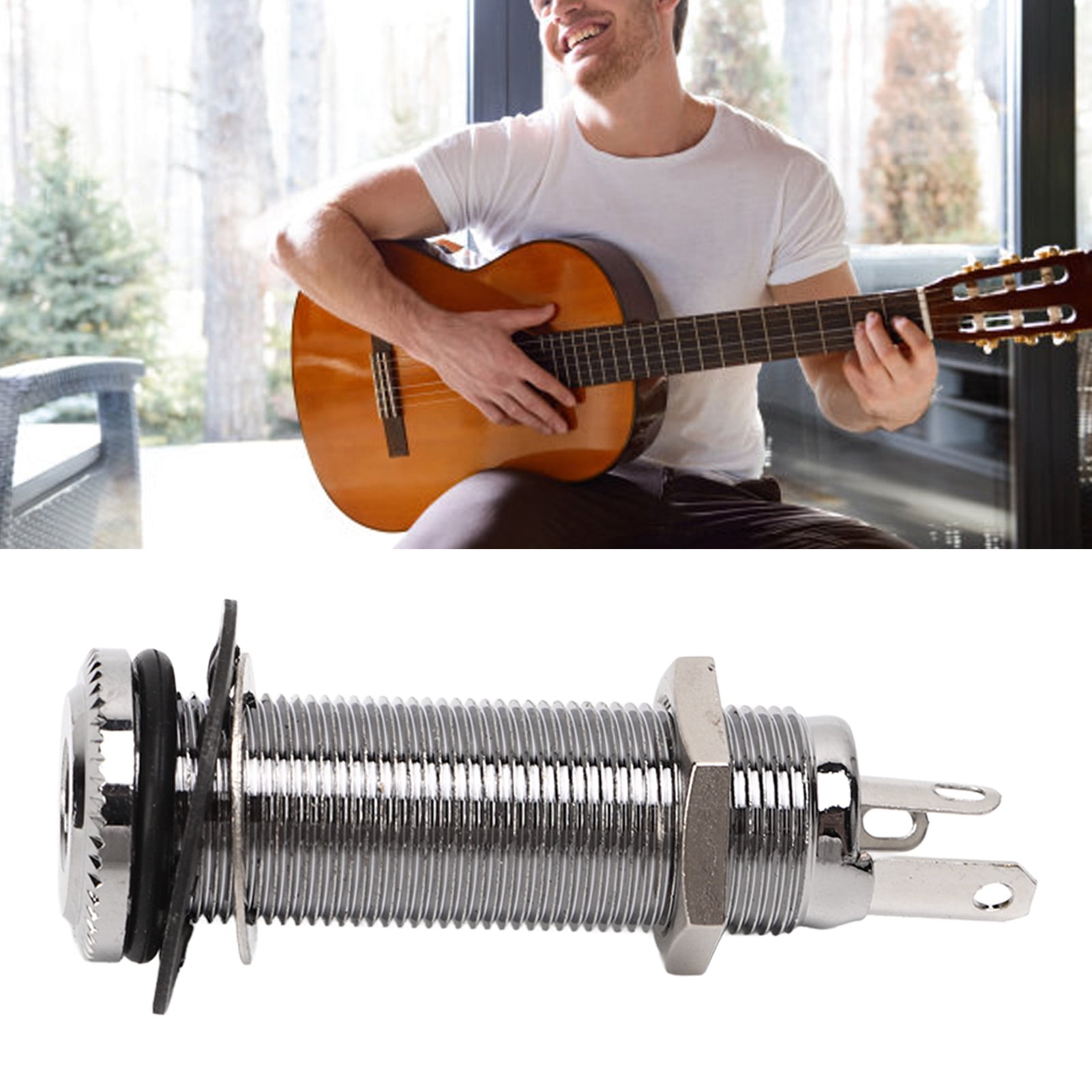 Electric Guitar Jack, Guitar Threaded Jack Replacement Brass Straight