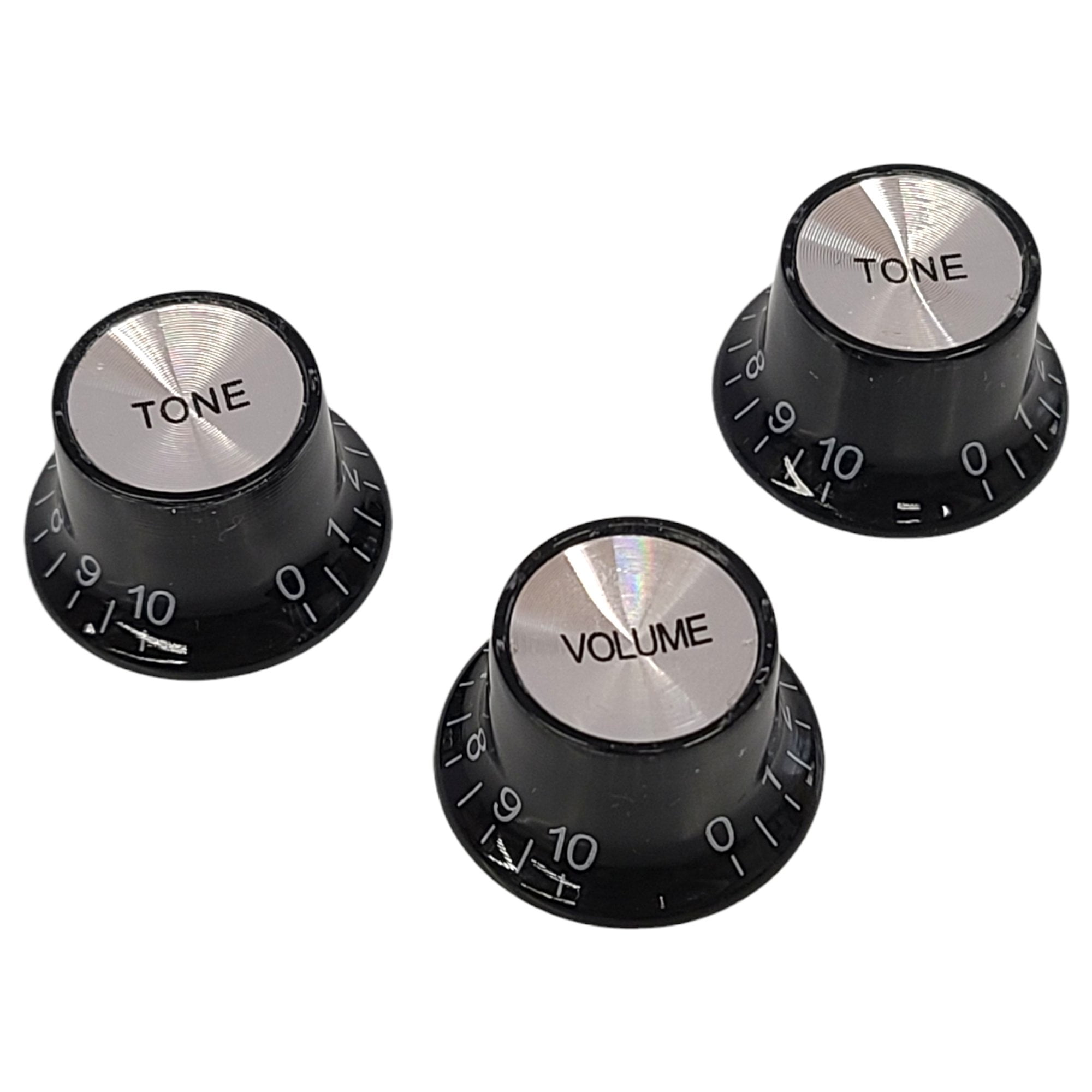 Electric Guitar Knobs Reflector Cap BlackSilver Epiphone Top Hat Bell