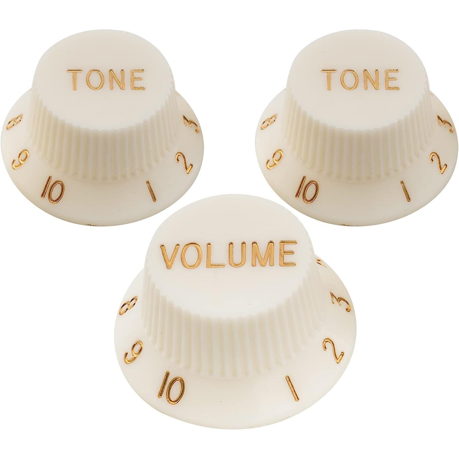 Electric Guitar Knobs Strat Style Aged White Metric Control Volume Tone