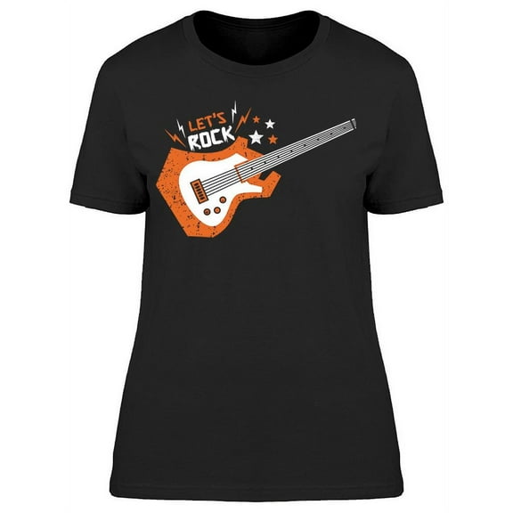 Electric Guitar Lets Rock T-Shirt Women -Image by Shutterstock, Female x-Large