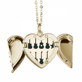 thumbnail image 1 of Electric Guitar Music Vitality Sounds Folded Wings Peach Heart Pendant Necklace, 1 of 4
