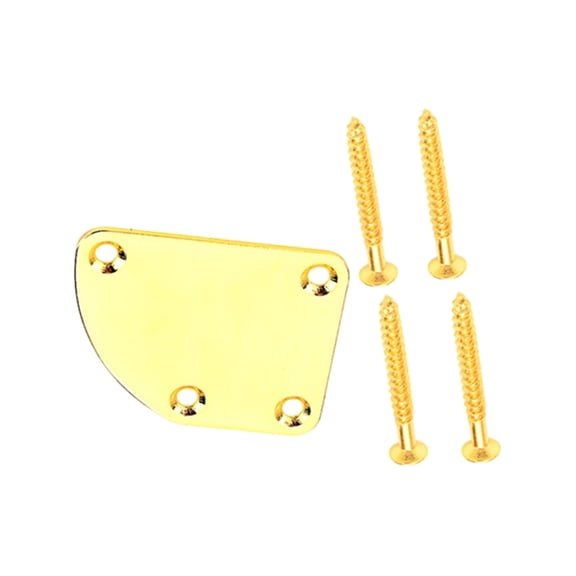 Electric Guitar Neck Plate with Screws 4 Holes Guitar Neck Joint Board Replacement Neckplate Electric Guitar Bass Parts