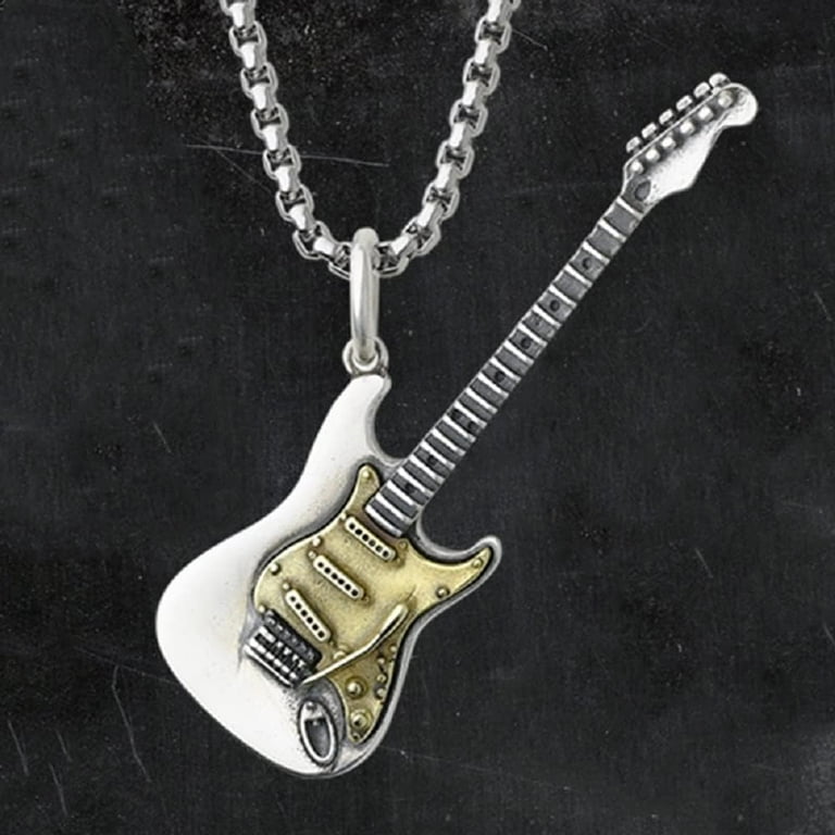 Mens guitar necklace online