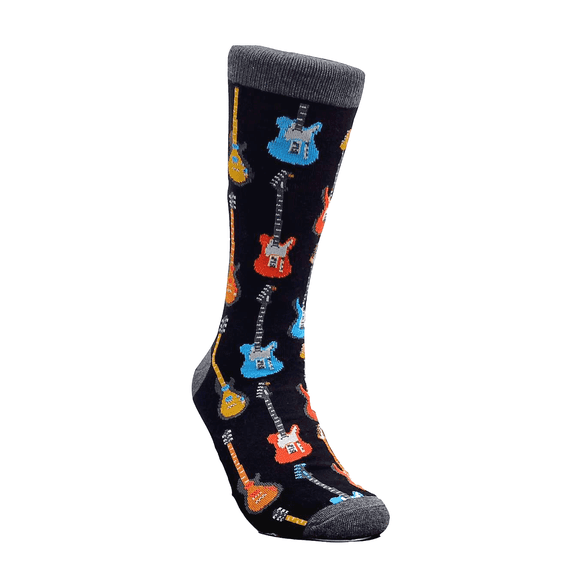 Electric Guitar Pattern Socks from the Sock Panda Size: Large
