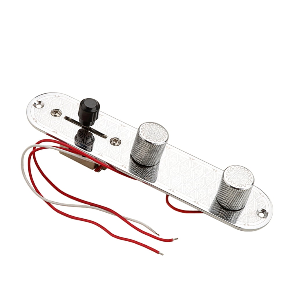 Electric Guitar Prewired Switch Control Plate with 3-Way Switches Knob Prewired Loaded Guitar Control Plate Replacement