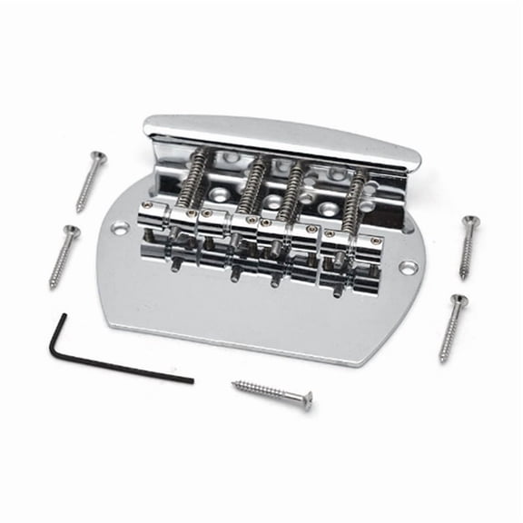 Electric Guitar Pull Plate PB Bridge 4-String Semi-Circular Large Lower Saddle Straight Code Metal Pull Plate