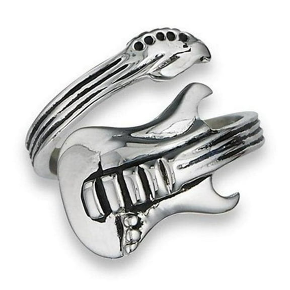Electric Guitar Ring Stainless Steel Adjustable Music Instrument Band