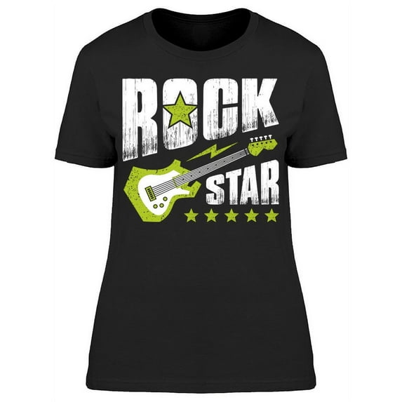Electric Guitar Rock Star T-Shirt Women -Image by Shutterstock, Female Small