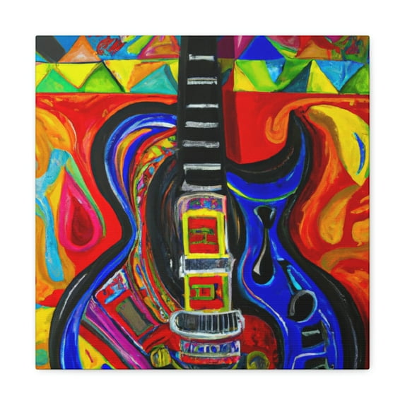 Electric Guitar Rocking Out - Canvas