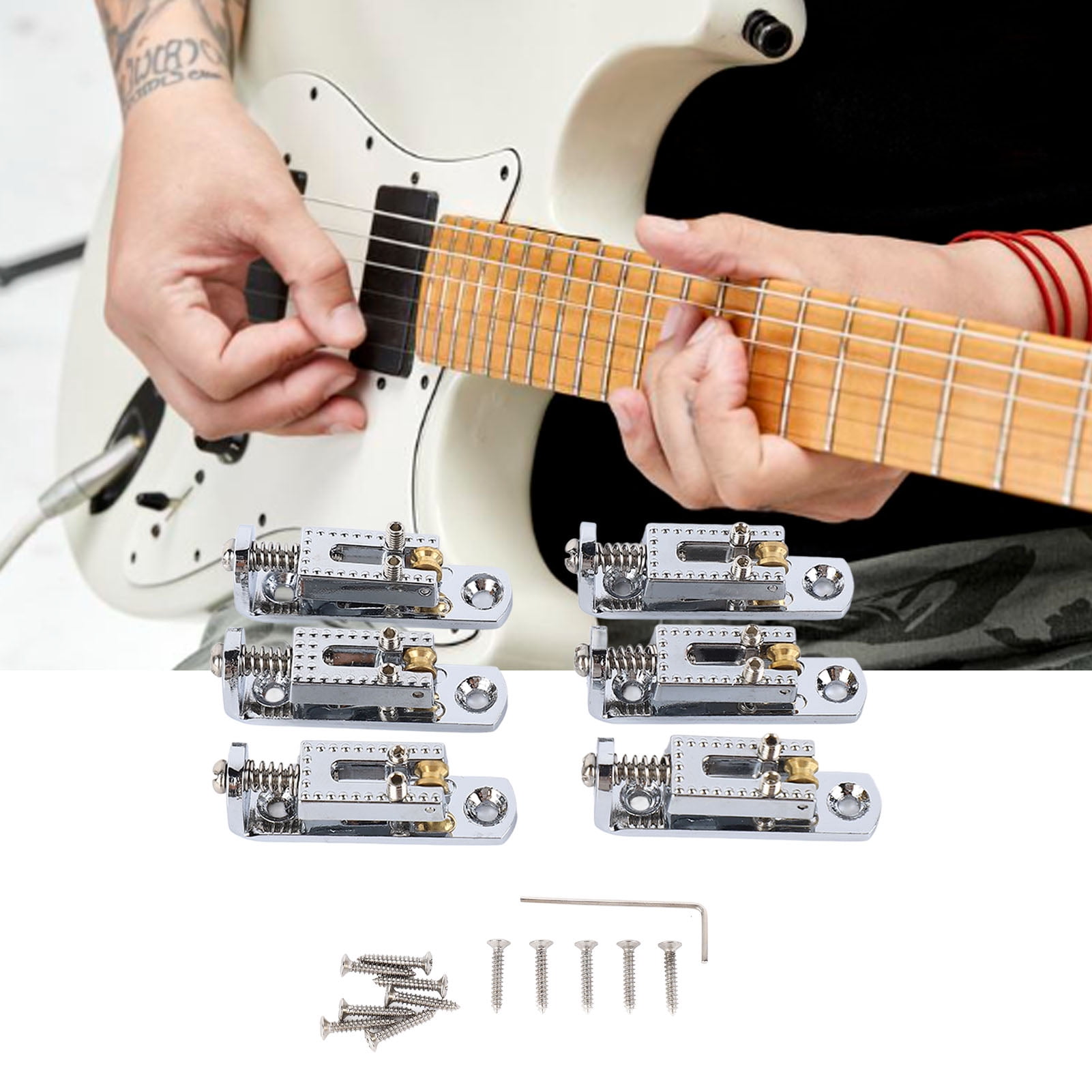 Electric Guitar Split Bridge Saddle Metal Tremolo Bridges Saddle Roller
