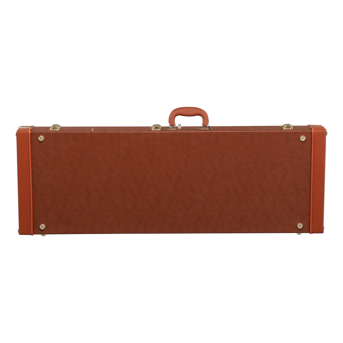 Electric Guitar Square Hard Case with Storage Compartment, Guitar Shell Case with Lock, Portable Square Hardshell with Protective Sleeve for ST, TL, Burning Fire 170 Style, Brown