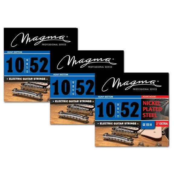 Electric Guitar Strings Custom Heavy Bottom Gauge Nickel-Plated Steel Set, .010 - .052 (GE155N)