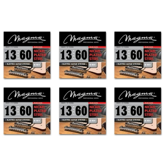 Electric Guitar Strings Heavy + "A" Tuning Gauge Nickel-Plated Steel Set, .013 - .060 (GE190N)