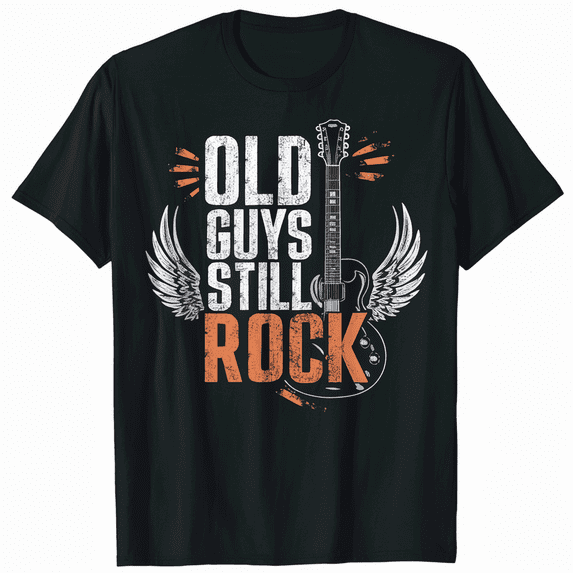 Electric Guitar Themed T-Shirt | Old Guys Still Rock T-Shirt