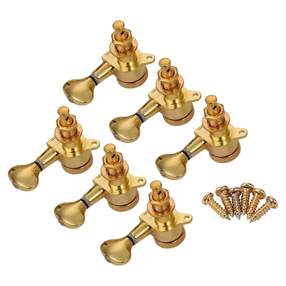 Electric Guitar Tuning Pegs, Gold Sealed 6 Pieces, Box Packed with Mounting Screws, for Electric Guitar Bass Replacement and DIY Guitar Modification