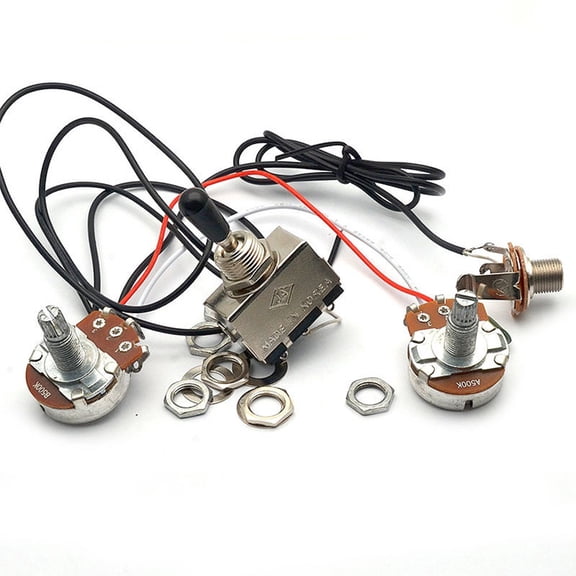 Electric Guitar Wiring Harness Kit 3 Way for Toggle Switch 1 Volume 1 Tone 500K Pots