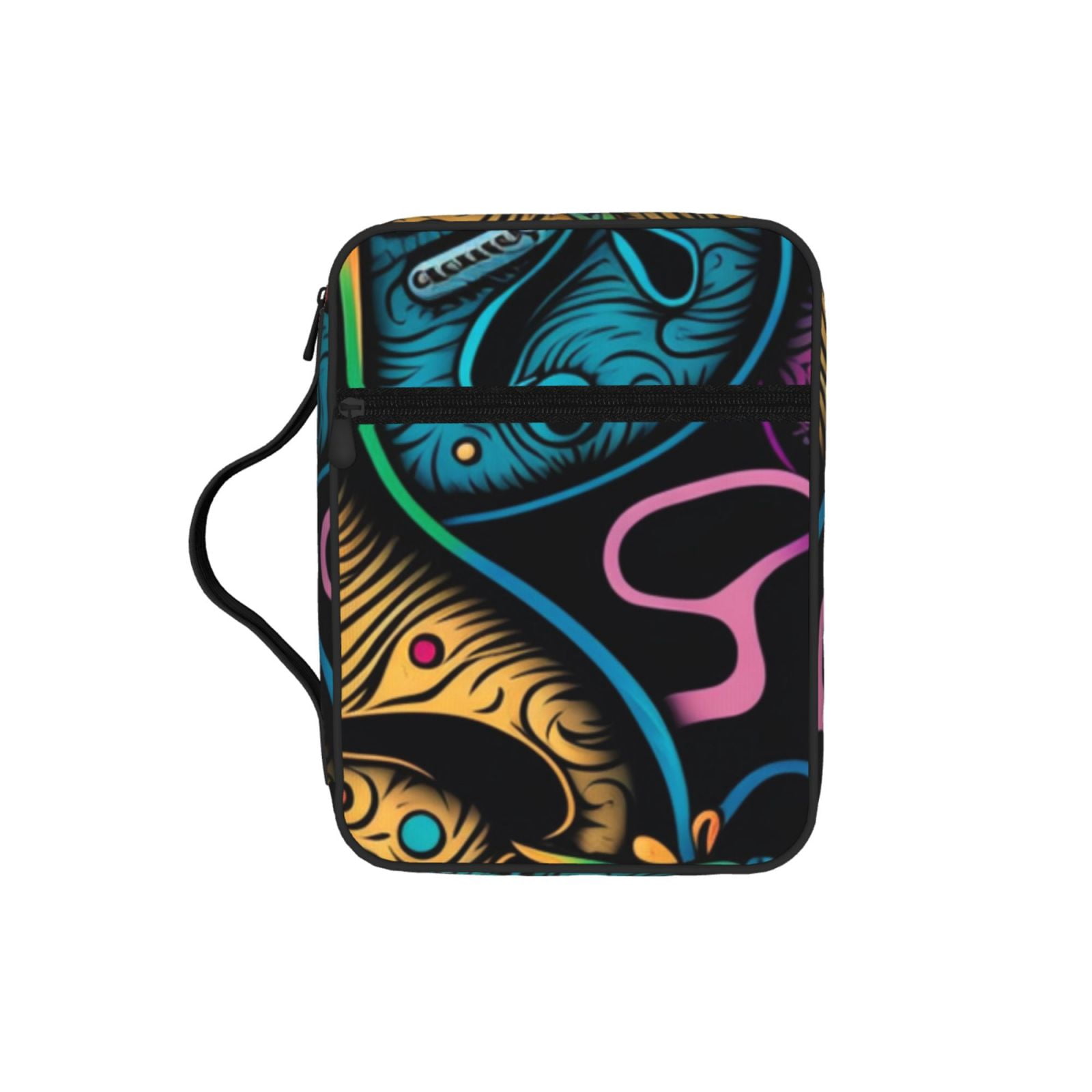 Electric Guitars Rock Music Colorful Bible Storage Bag Case with Padded Handle Zipper Closure Pockets for for Church, Travel