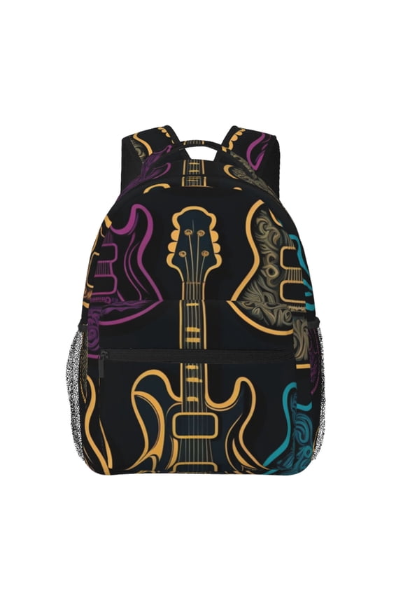 Electric Guitars Rock Music Laptop Backpack Travel Rucksack for Teens Adults, Fits 15-inch Notebook