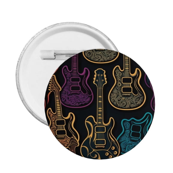 Electric Guitars Rock Music Round Button Pin Badge 5PCS Pinback Buttons Lapel Pin for Jacket, Backpack, Hat, Party Favor, Gift