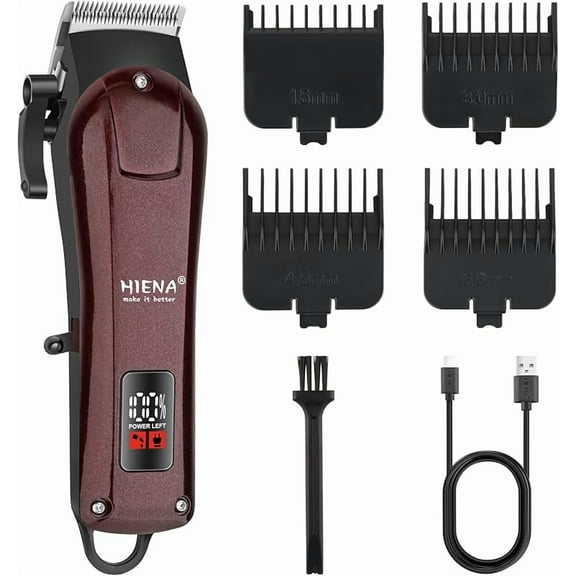 Electric Hair Clipper & Trimmer for Men, Professional Cordless Barber Clipper with LED Display, Rechargeable Hair-Cutting Clippers, Perfect Gifts for Men(White)