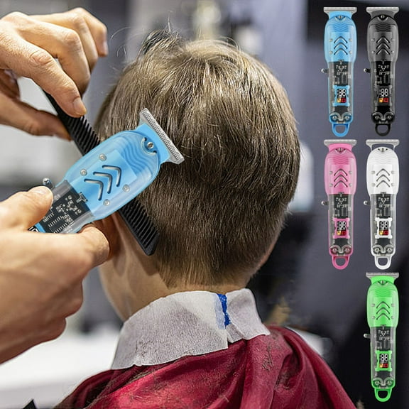 Electric Hair Clippers Set | Precision Titanium Blades | Adjustable 4 Comb Guards (1.5/2/3/4mm) | Modern Translucent Ergonomic Design | Quiet Rechargeable 8W Motor | 1–3 Hour Runtime | Complete