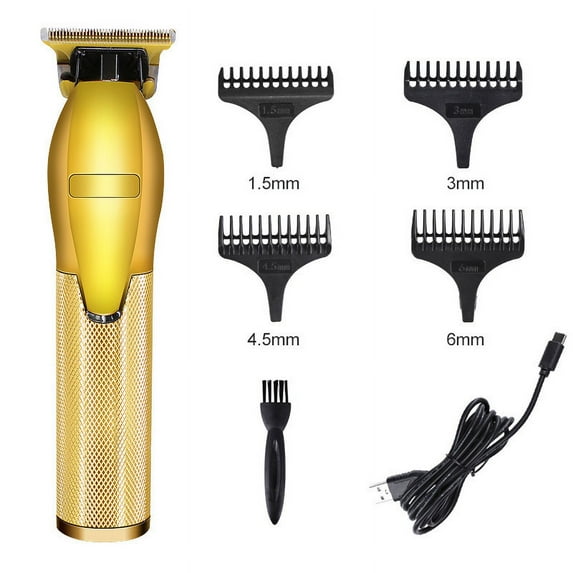 Electric Hair Clippers oil hair clippers shaving bald hair clippers portable household hair clipper -golden-Front switch model