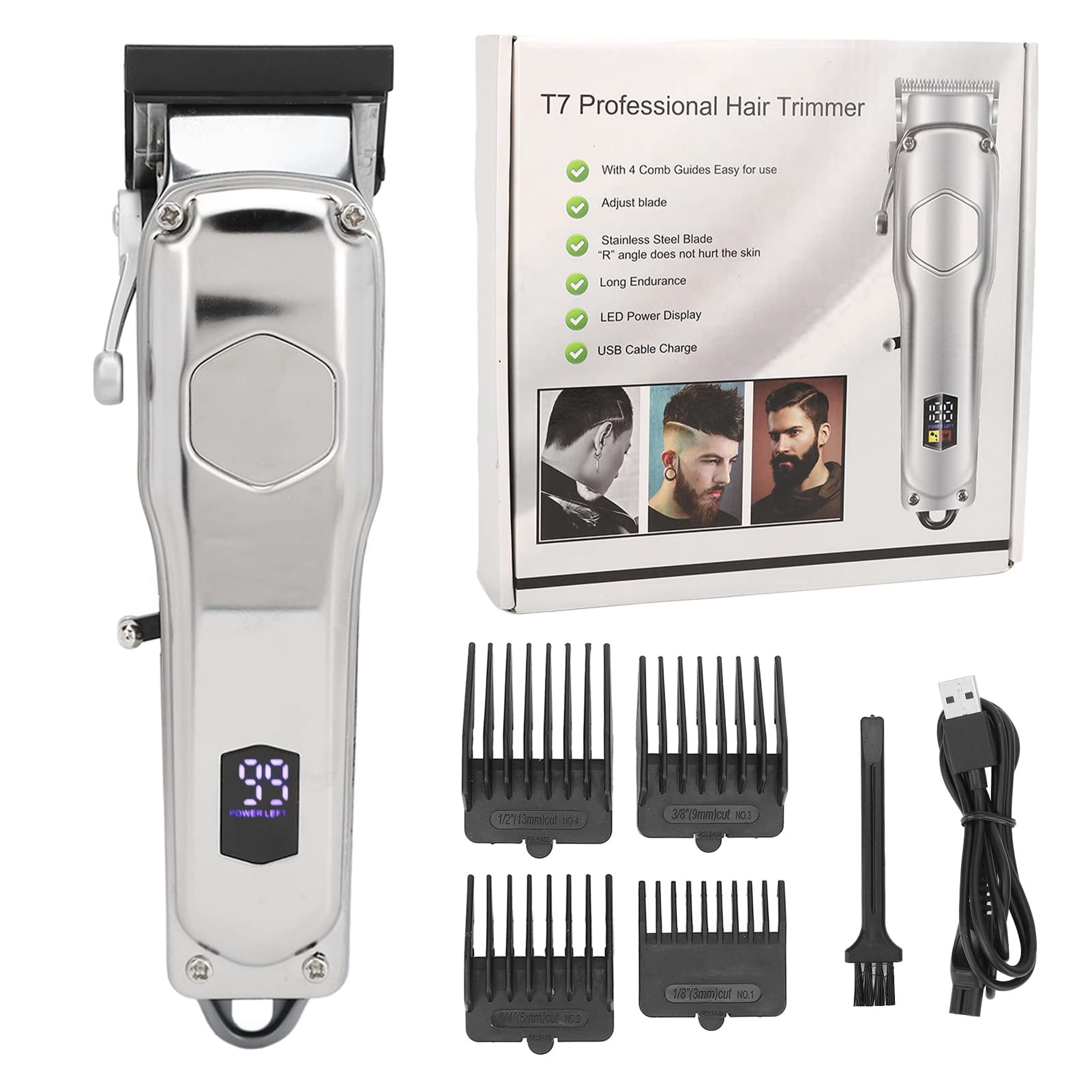 Electric Hair Trimmer Beard Trimmer Rechargeable Low Noise Digital ...