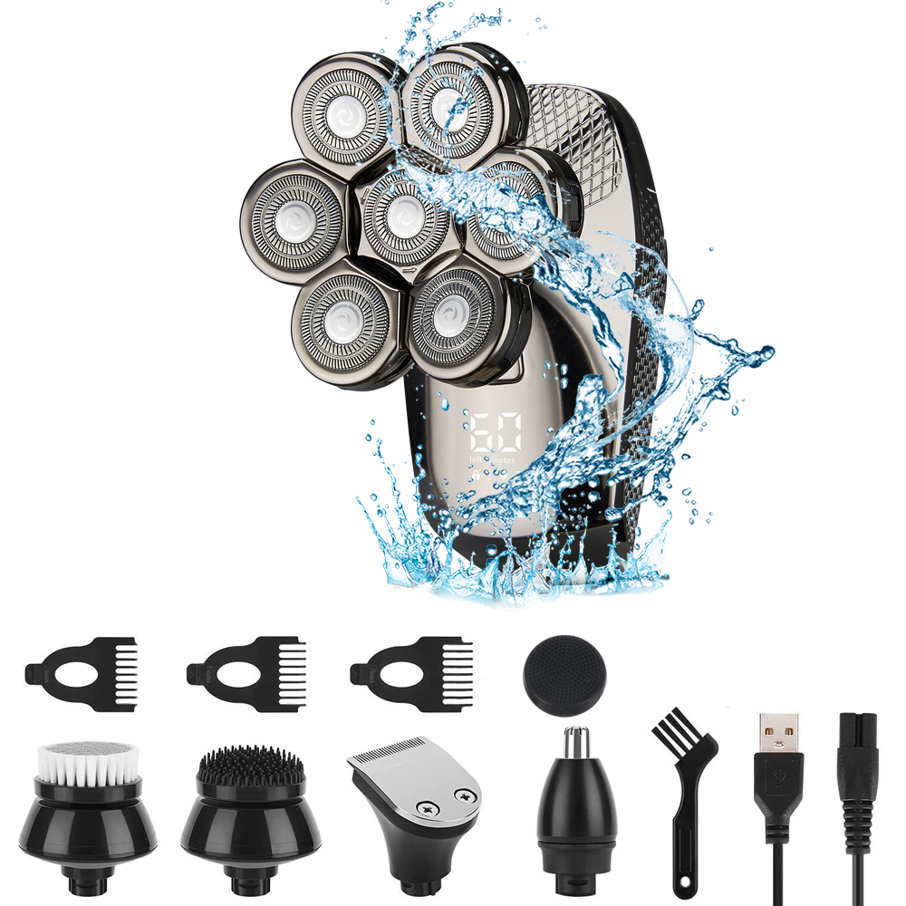 Electric Hair Trimmer for Men, 7D 5 in 1 Head Rechargeable Waterproof