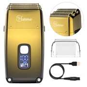 Hatteker 3-Blade Foil Shaver for Men, Bald Head Shaver & Facial Hair Trimmer, IPX7 Washable, USB Rechargeable, LED Display, Pop-Up Trimmer