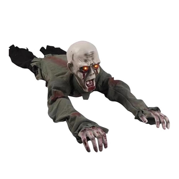 Electric Halloween Crawling Zombie Ghost, Scary Halloween Decor Outdoor Indoor, Voice-Controlled, Crawling, Swaying, Making Terrifying Noises, Eyes Glowing