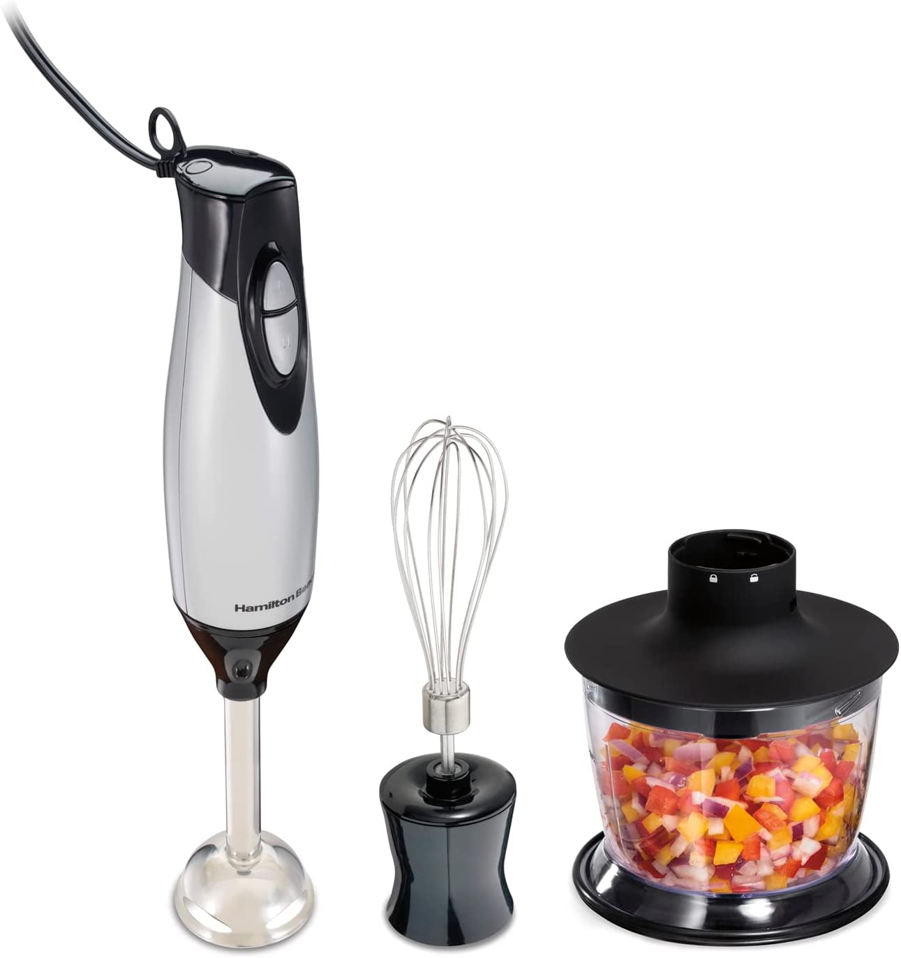 Electric Hand Blender Bundle with Whisk, Chopper Bowl & Mini Food Processor for Smoothies and Soups