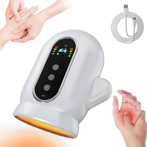 Electric Hand Massager, Hand Massager with Heat and Compression, Massager Independent Finger Airbag for Carpal Tunnel and Stiff Joints, Pain Relief from Wrist to Palm and Finger, Gifts for Women Men
