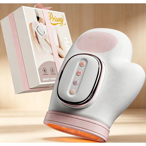 Electric Hand Massager, Portable Airbag Hand Massager with Heat & Compression, 3 Modes 5 Intensities 15-Min Auto Shutoff Timer, Relieves Arthritis & Carpal Tunnel Pain, Ideal Gift for Men Women, Pink