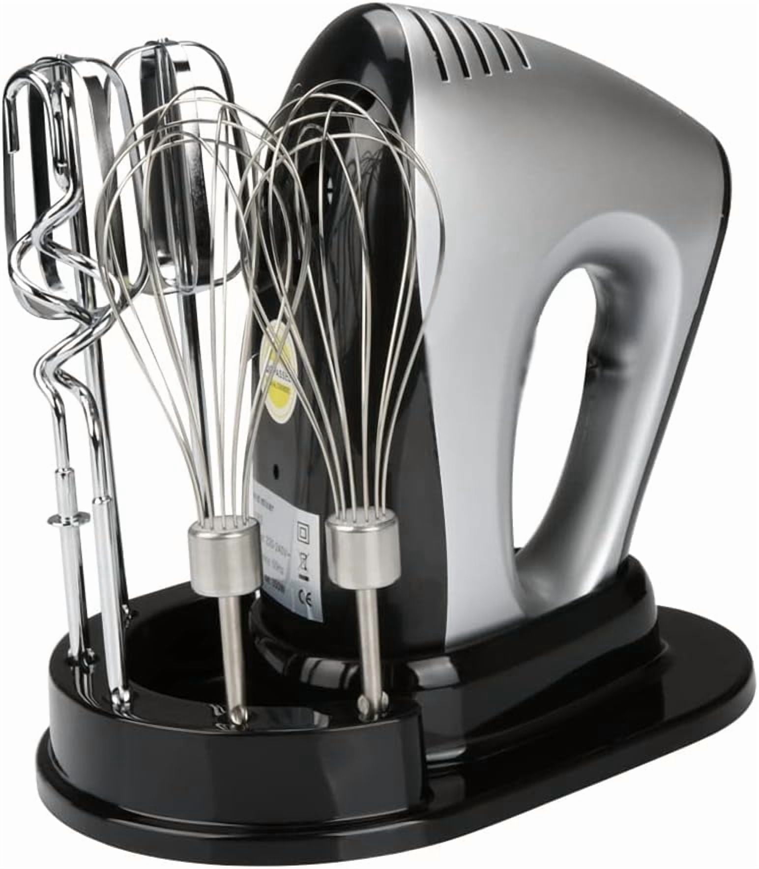 Electric Hand Mixer,300W Electric Egg Beater Hand Mixer Milk Frother Cream Foam Maker Whisk,with 5 Speeds & 6 Stainless Steel Attachments Perfect for Baking & Whisking
