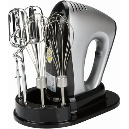 Electric Hand Mixer,300W Electric Egg Beater Hand Mixer Milk Frother Cream Foam Maker Whisk,with 5 Speeds & 6 Stainless Steel Attachments Perfect for Baking & Whisking