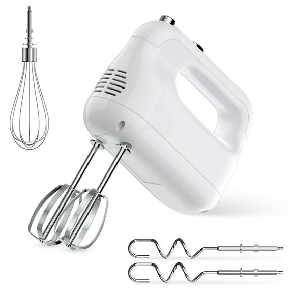 Wnkim Electric Hand Mixer,5-Speed with Stainless Steel Beaters & Dough Hooks