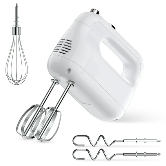 Wnkim Electric Hand Mixer,5-Speed with Stainless Steel Beaters & Dough Hooks