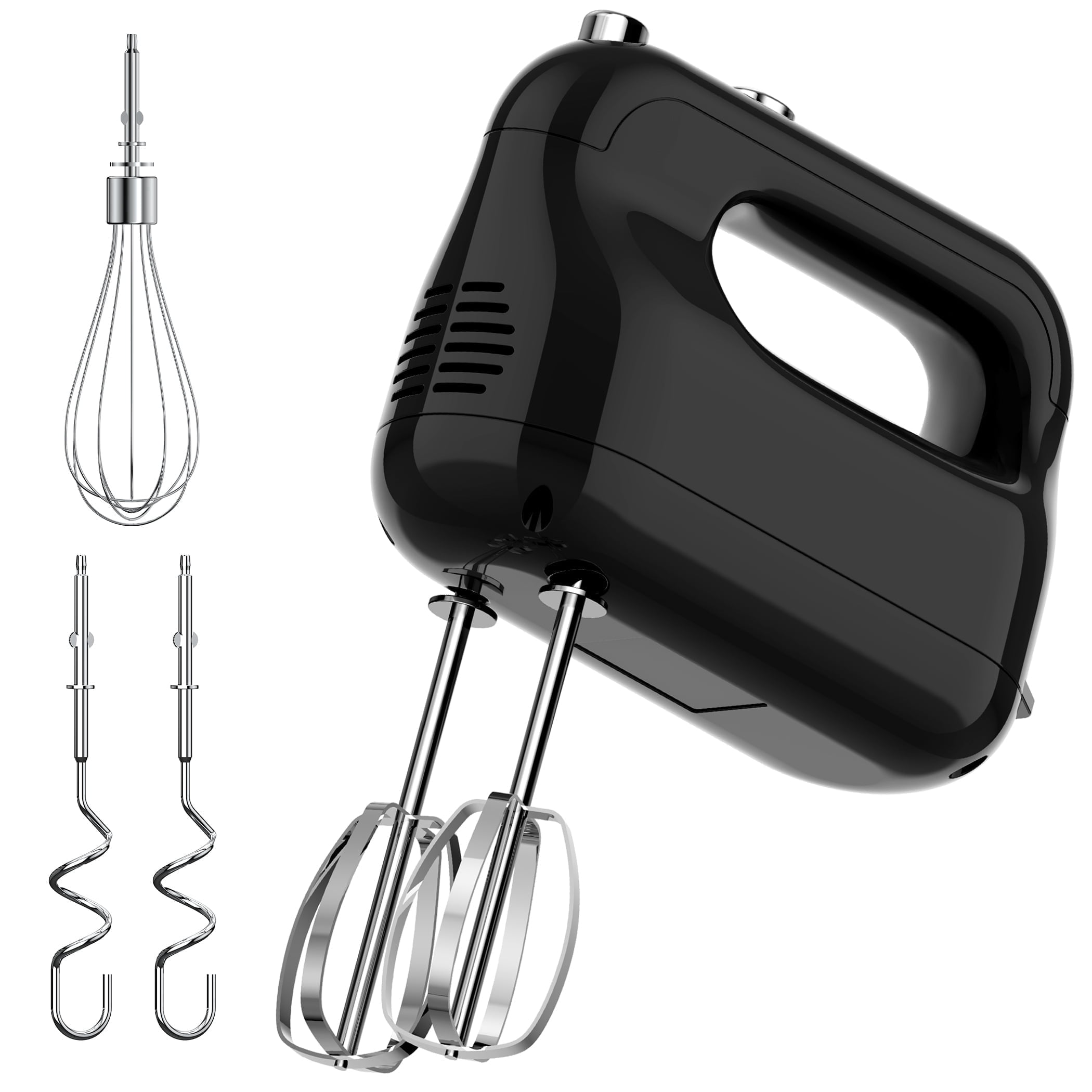 Hivroo Electric Hand Mixer, 5-Speed with Stainless Steel Beaters & Dough Hooks for Baking Cake Egg Cream Food