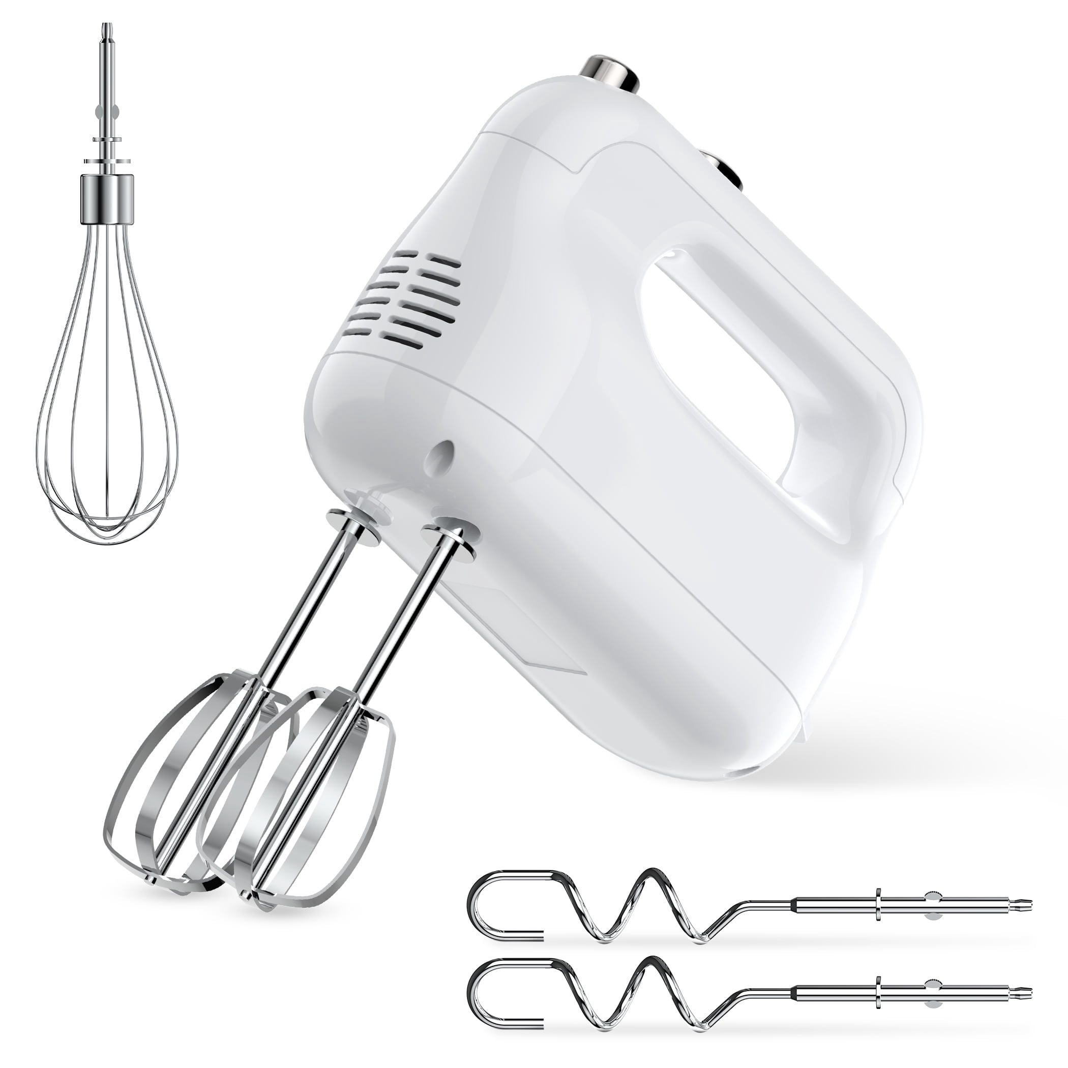 Wnkim Electric Hand Mixer,5-Speed with Stainless Steel Beaters & Dough Hooks