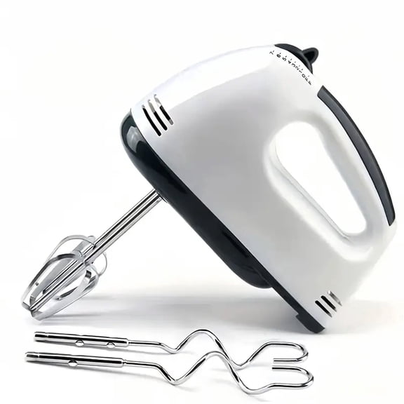 Electric Hand Mixer,7-Speed Adjustable Egg and Flour Automatic Mixing for Cooking of Bread Cake (1x Whisk,2x Beater,2x Dough Hook) Kitchen Mixer-White