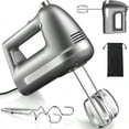 thumbnail image 1 of Electric Hand Mixer Powerful Hand Mixer Electric Handheld with 304 Beaters Dough Hook Hand Held Mixer with Turbo for Baking Cakes Eggs Cream Food Grey, 1 of 6