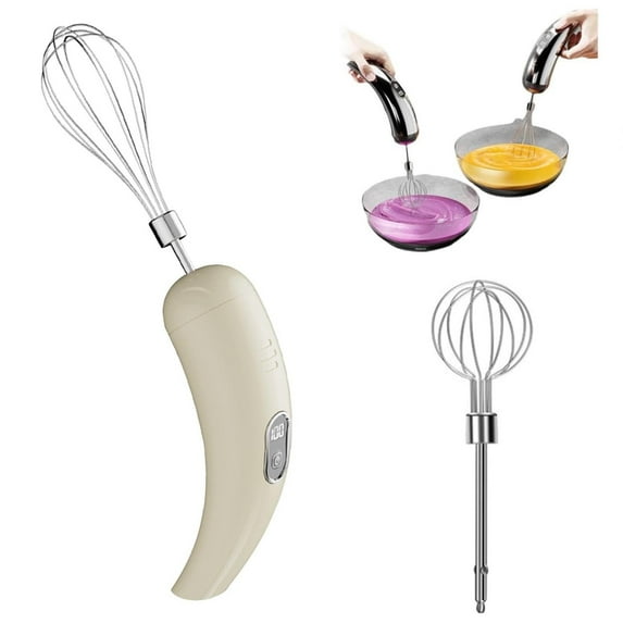 Electric Hand Mixer Wireless Rechargeable Handheld Mixer Mini Egg Beater 5 Speed Hand Whisk for Baking Cake Cream Batter Milk Shake Mixing Kitchen Cooking Tool