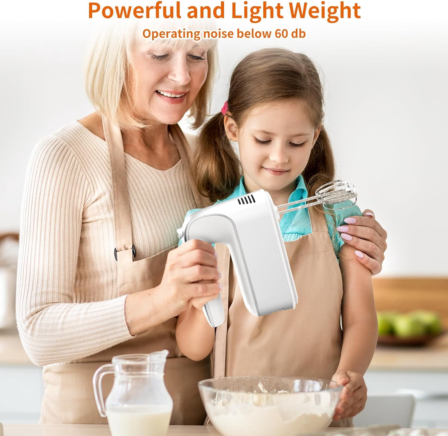 Electric Hand Mixer with Digital Display 9 Speeds 400W Quiet Motor for Baking