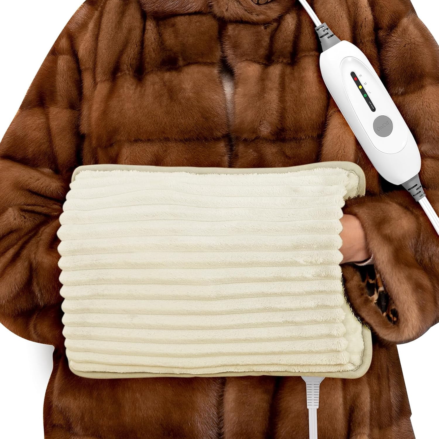 Electric Hand Warmer, Soft Flannel Heated Gloves, Hand Warmer Pouch, Heating Pad for Hands Pain Relief Fingers Arthritis for Women Men Elder Xmas Gifts, Auto Off & 3 Levels