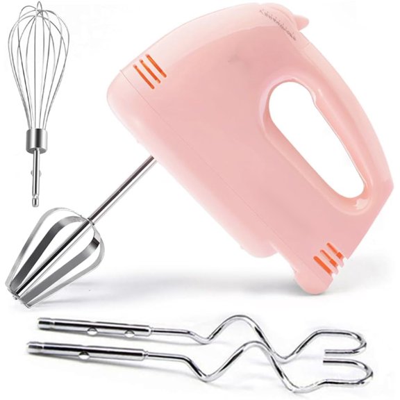 Electric Hand mixer - 7 Adjustable Speed 180W Handheld Mixer Electric Whisk with 5 Stainless Steel Accessories, Turbo Boost/Self-Control Speed + Eject Button Food Beater for Cakes Eggs