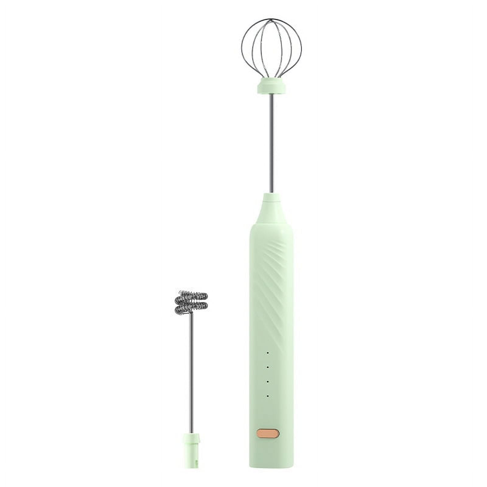 Electric Handheld Egg Beater Coffee Whisk Foam Mixer with 2 Heads for