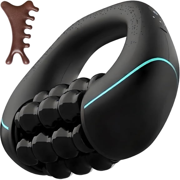 Electric Handheld Rolling Percussive Massager - Cellulite Massage Tool Roller, Deeply Relieve Muscle Soreness, Improve Blood Circulation, 3-Speed Spin for Back, Shoulders, Legs
