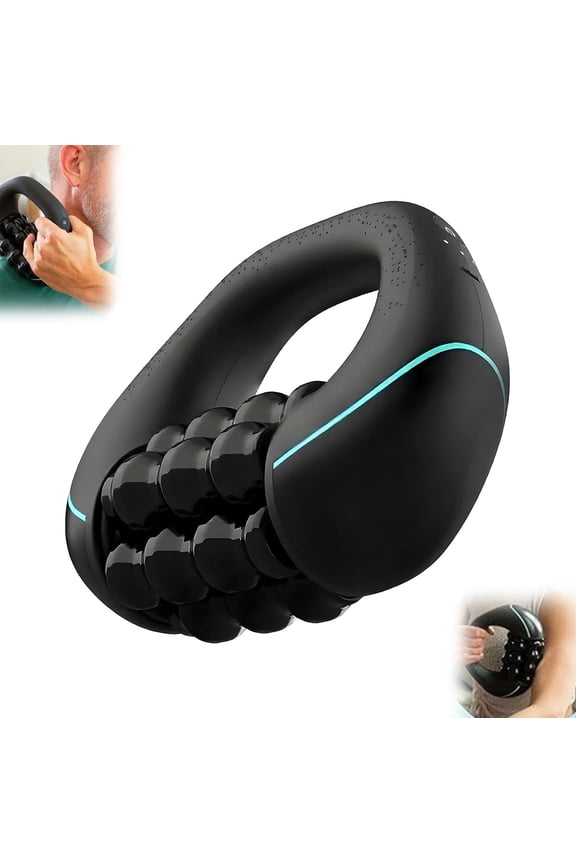 Electric Handheld Rolling Percussive Massager - Cellulite Massage Tool Roller, Deeply Relieve Muscle Soreness, Improve Blood Circulation, 3-Speed Spin for Back, Shoulders, Legs