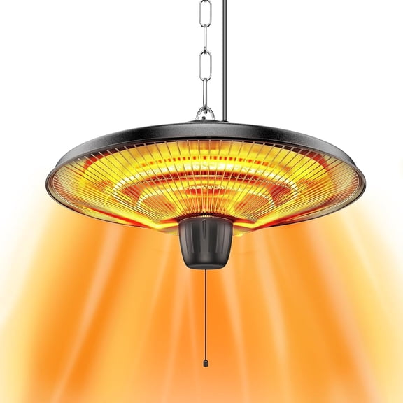 Electric Hanging Patio Heater - 3s Fast Heating with IP55 Waterproof Protection for All Weather Use, 2 Adjustable Heat Settings, Perfect for Gazebo, Balcony, Living Room, and Courtyard
